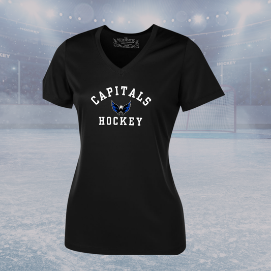 Capitals Ladies Dri Fit V Neck Tee