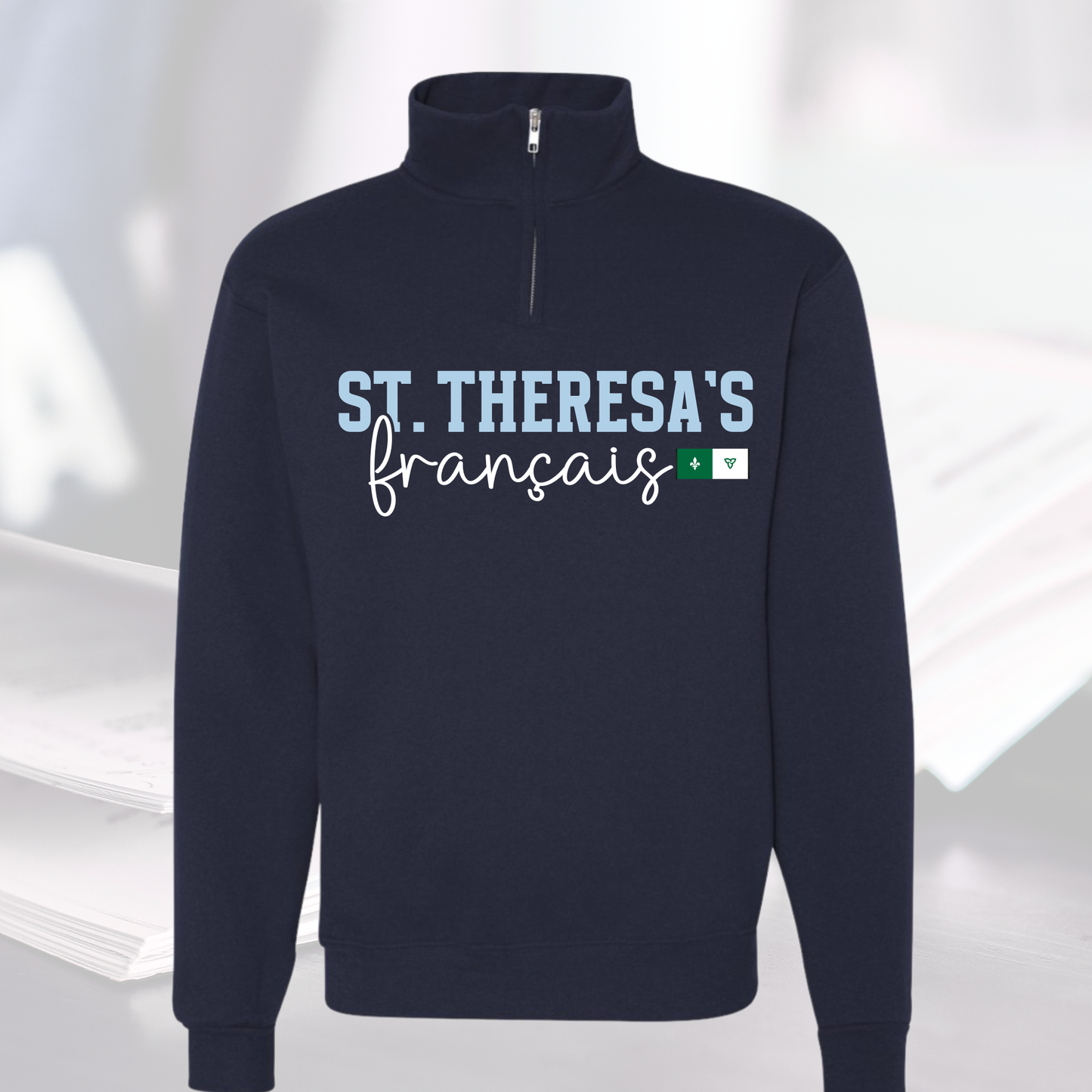 St. Theresa's: français 1/4 Zip Sweater