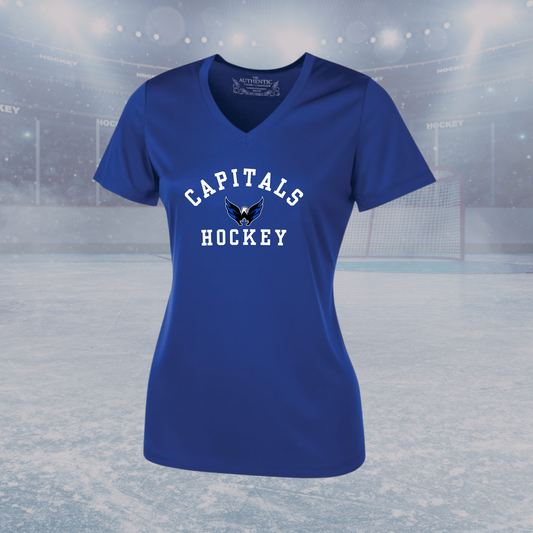 Capitals Ladies Dri Fit V Neck Tee