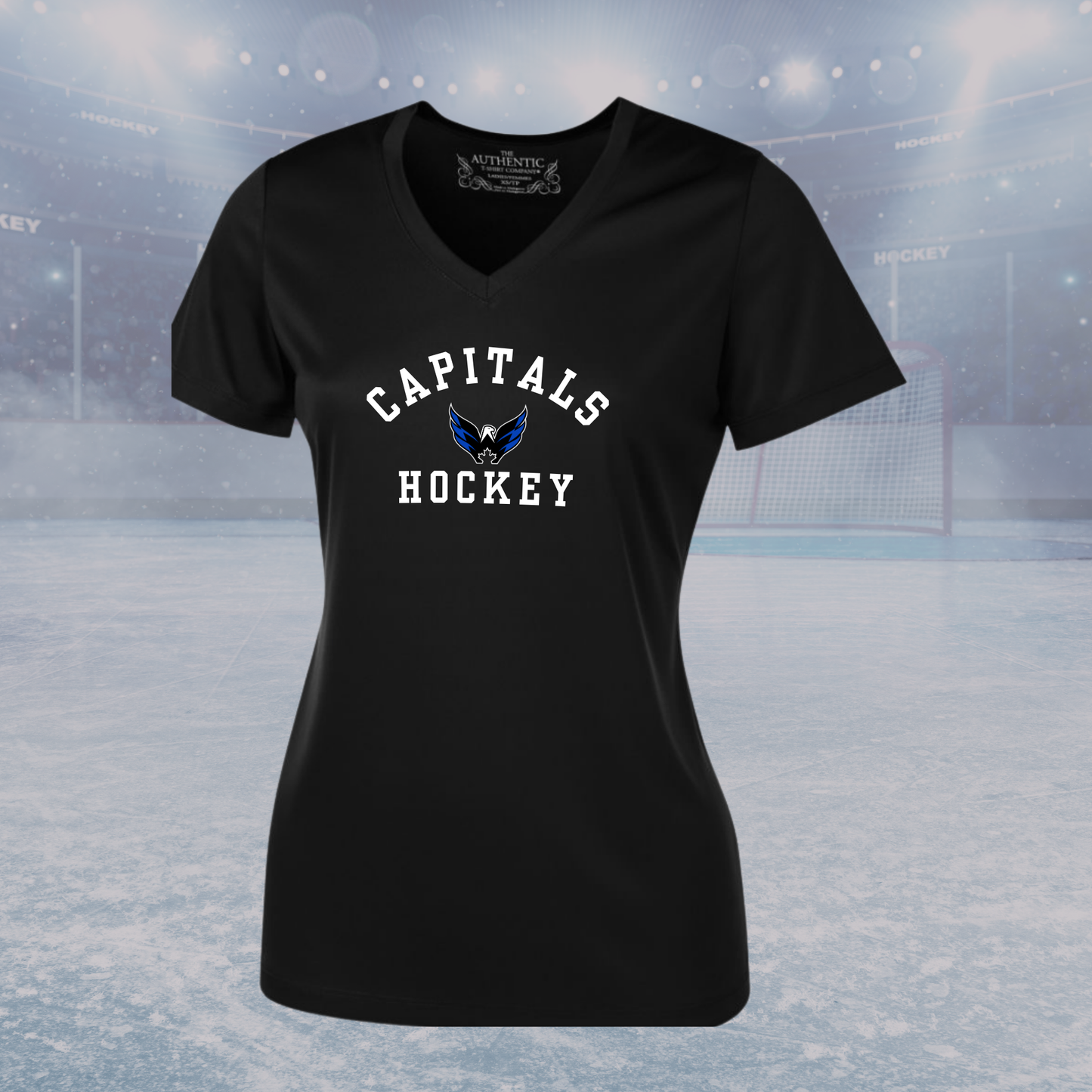 Capitals Ladies Dri Fit V Neck Tee