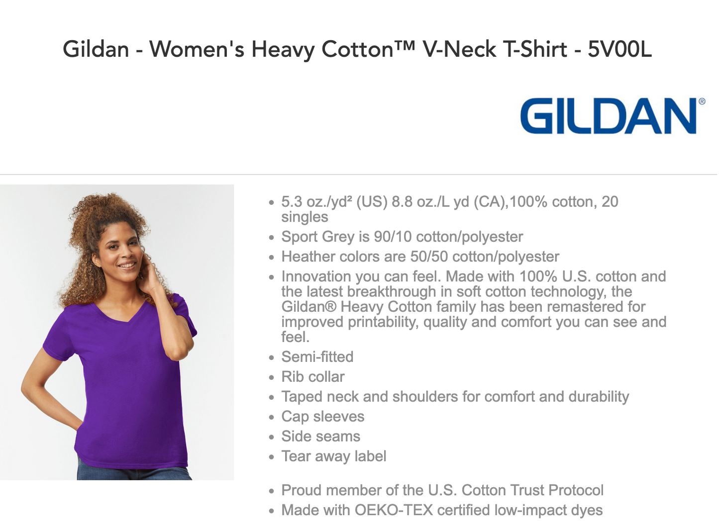 Gildan Women's V Neck