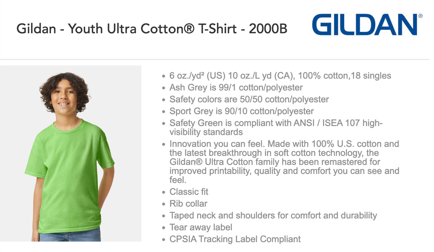 Gildan Youth Ultra Cotton T Shirt