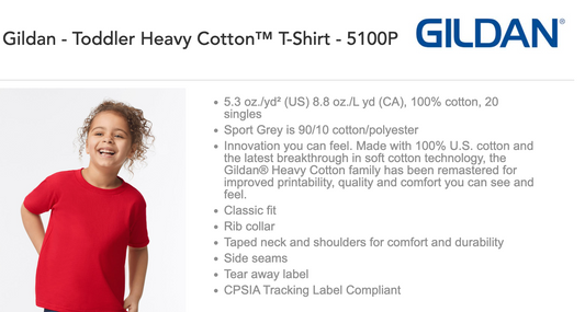 Gildan Toddler Heavy Cotton Tee