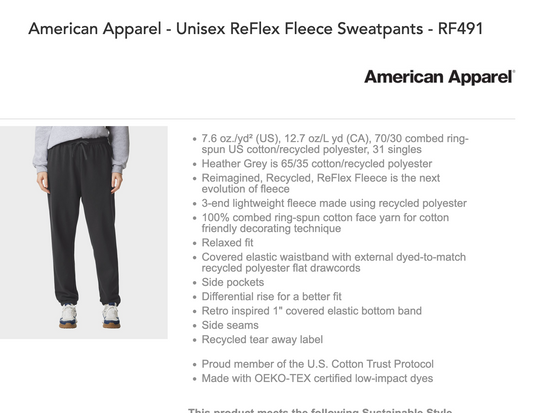 American Apparel Sweat Pants