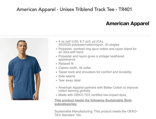 American Apparel Tri Blend Tee